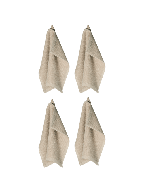 Søstrene Grene | Waschlappen 4er-Pack | Baumwolle. 30 x 30 cm. 4 Stck. | Warm Grey