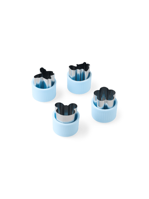 Fruit cutters - Stainless steel. 4.5 x 5.2 cm. 4 pcs. - Sky Blue - Søstrene Grene