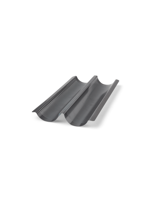Stokbroodbakje broodpan, roestvrijstalen ovenbroodbakplaat 3 golven broodbakvorm Stokbroodbakbakapparaat voor thuisrestaurant Champagne goud met antiaanbaklaag (Size : 38.5x24.5x2.6cm