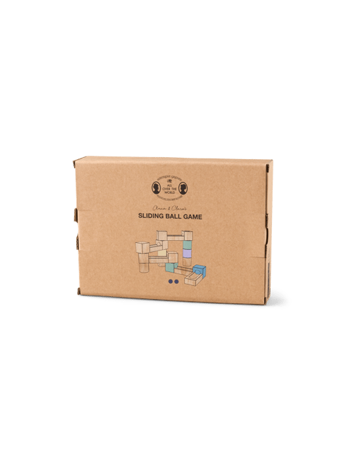 KIDSLINO Étiquette de piste à billes avec voitures nougat – Personnalisable I Cadeau de naissance et de baptême Jouet en bois fait à la main à partir