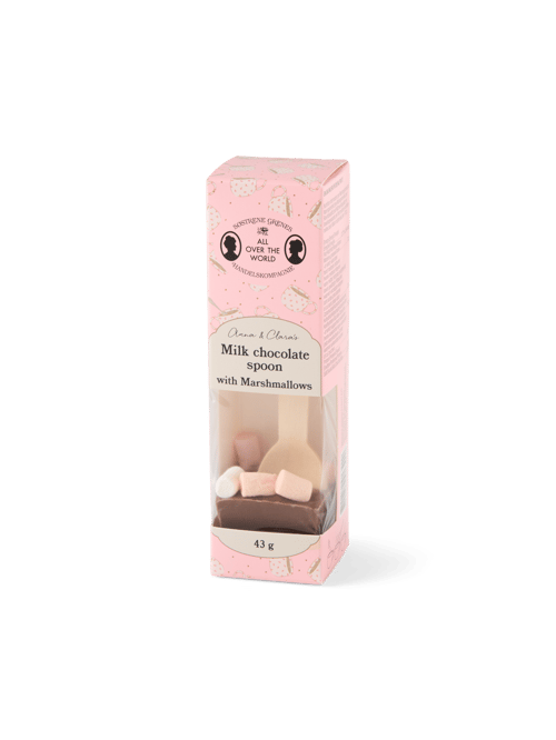 Varm sjokoladeskje med marshmallows