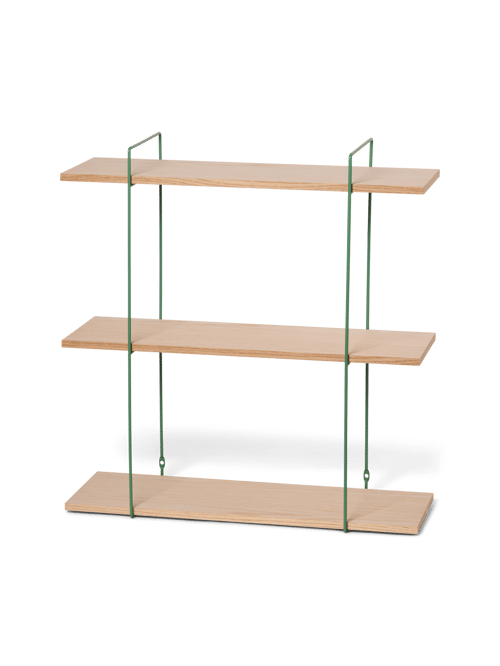 Wall shelf | Iron/MDF/oak veneer. 60 x 20 x 62.7 cm. | Warm Grey