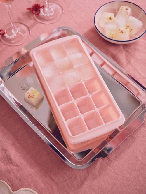 NC Vaschette per cubetti di ghiaccio in silicone per cubetti di ghiaccio da 6,8 cm, con coperchio, per congelatore, per whisky, cocktail
