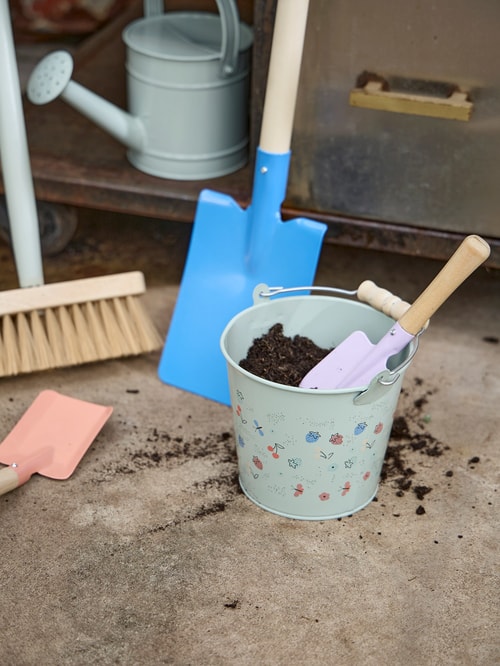 Set 6 Secchi Mini In Metallo Con Manico – Verde Chiaro, Per Bomboniere E Decorazioni Pasquali