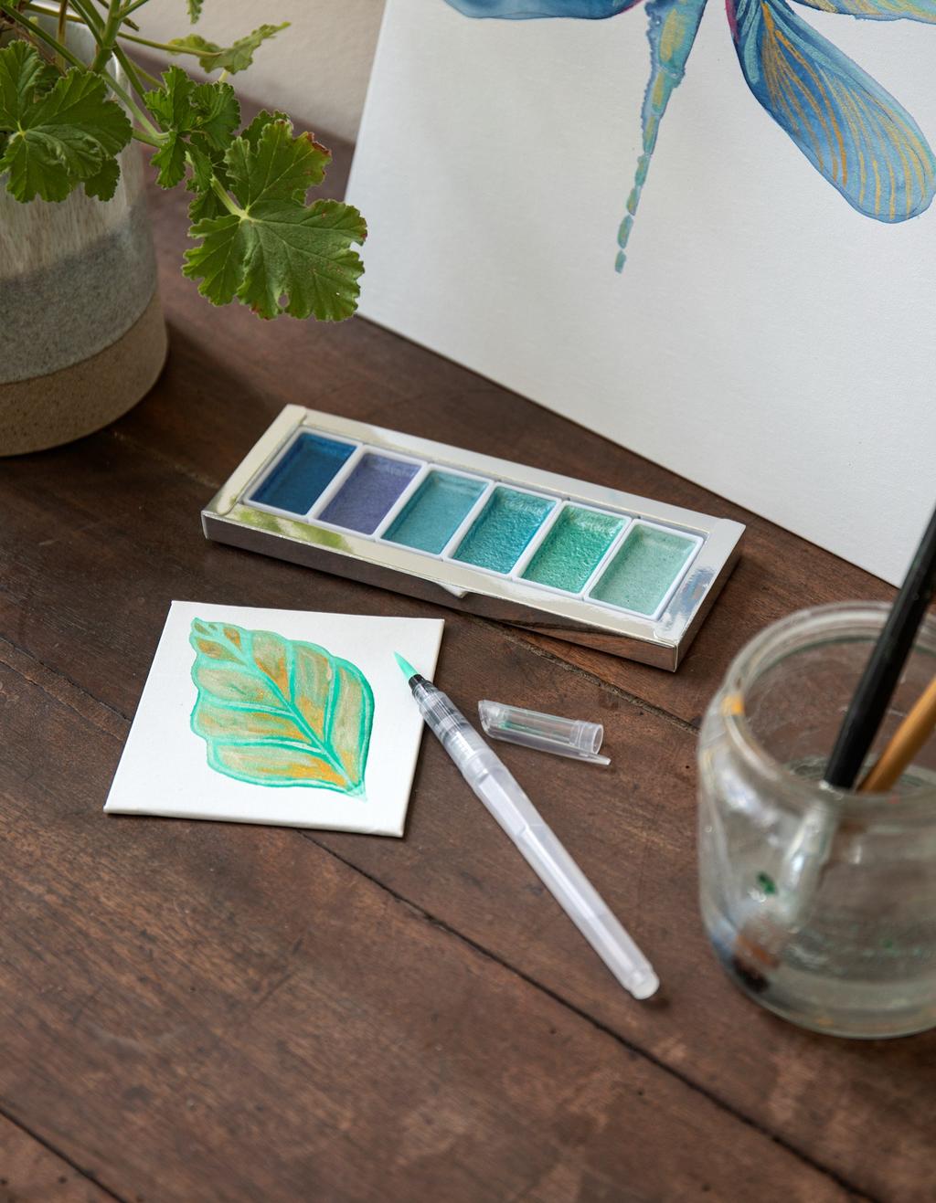 Kit Peinture Sur Galets - 40 Pierres Plates + 2 Pinceaux + Pigments + Palette - Activité Manuelle Parent-enfant, Décoration