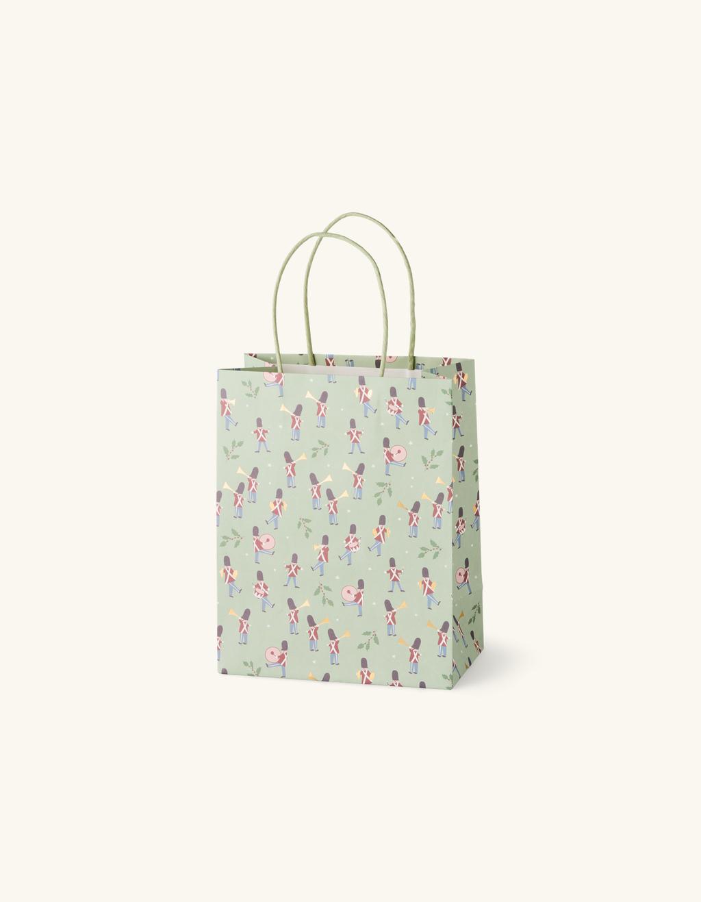 AIEX 16 Sacchetti Regalo Natalizi In Carta Kraft, 21x15x8 Cm, 8 Design Diversi Con Manici In Corda