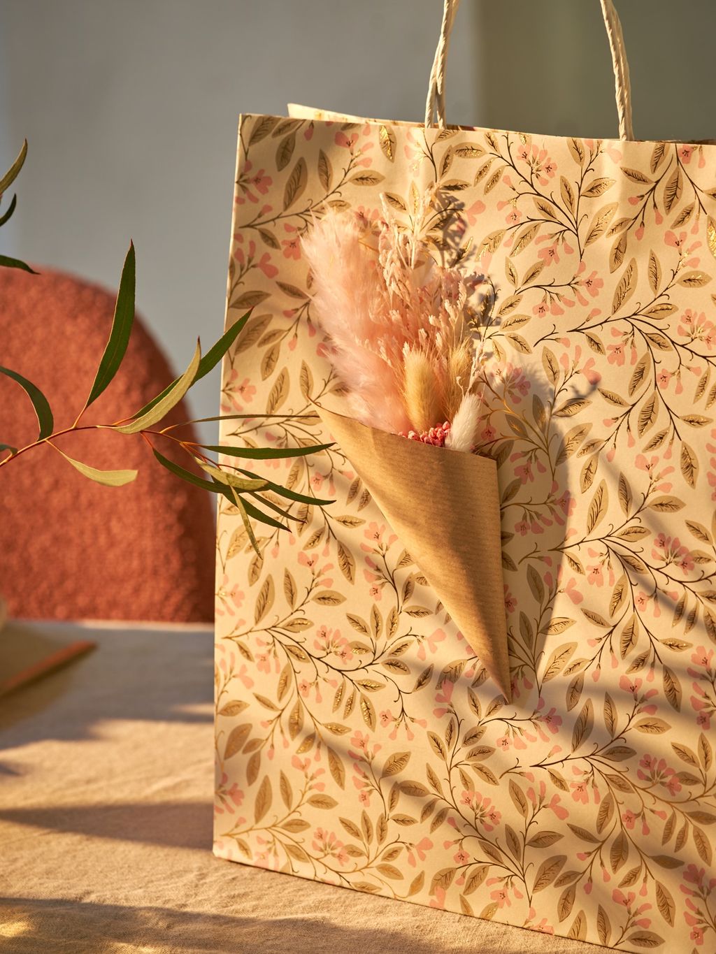 Gedroogde Bloemen Krans Roze - Desert Rose