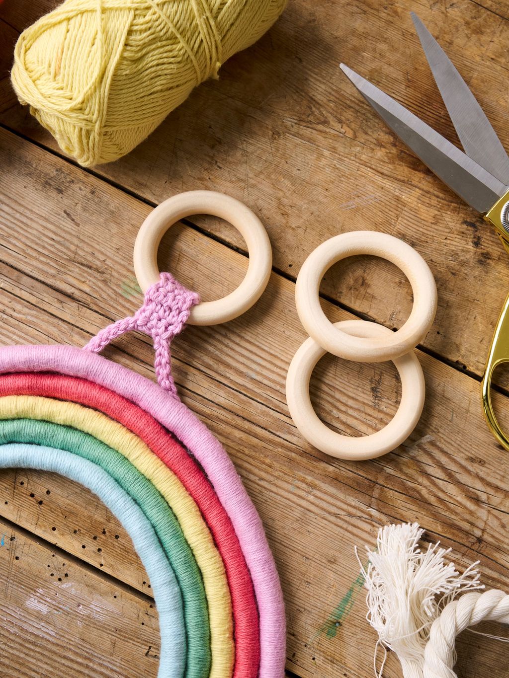 AUGSUN Holzringe Zum Basteln – 30 Stück, 55 Mm, Natur Für Makramee & Schmuck