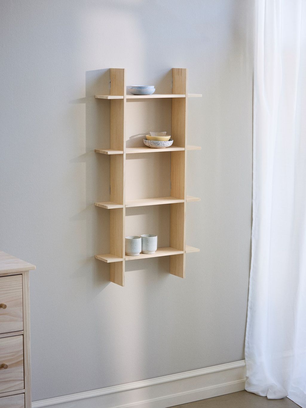 tectake® Mensola in legno con striscia magnetica per montaggio a parete, mensola per cameretta die bambini, scatola musicale Tonies, Tonie e Toniebox, rosa