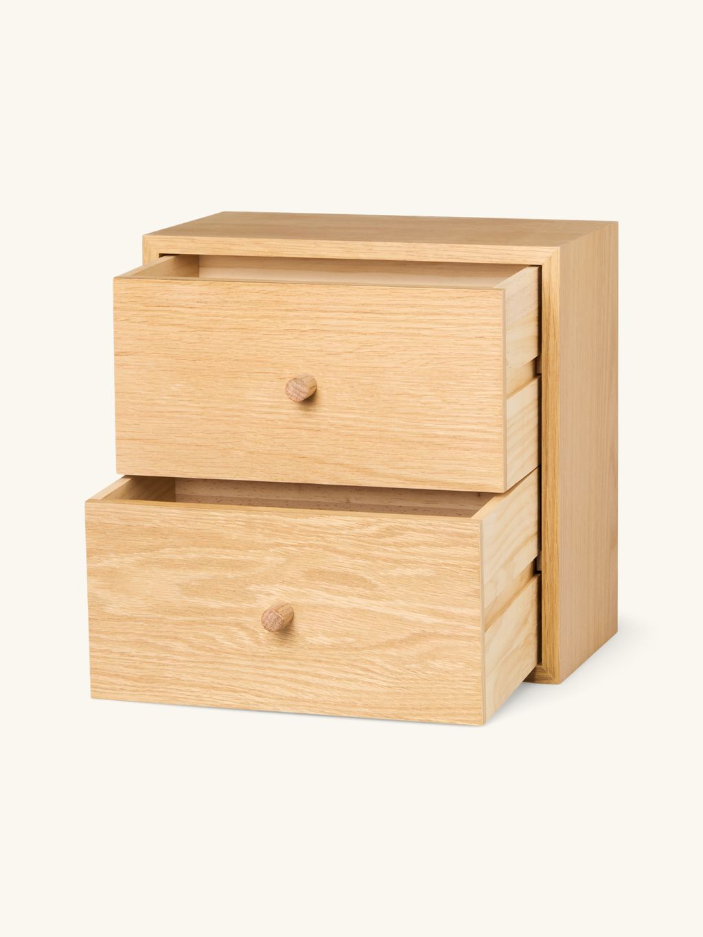 Wandmontierter Schubladenschrank | MDF/Pappelholz/Kiefernholz/Eichenfurnier. 30 x 18 x 30 cm