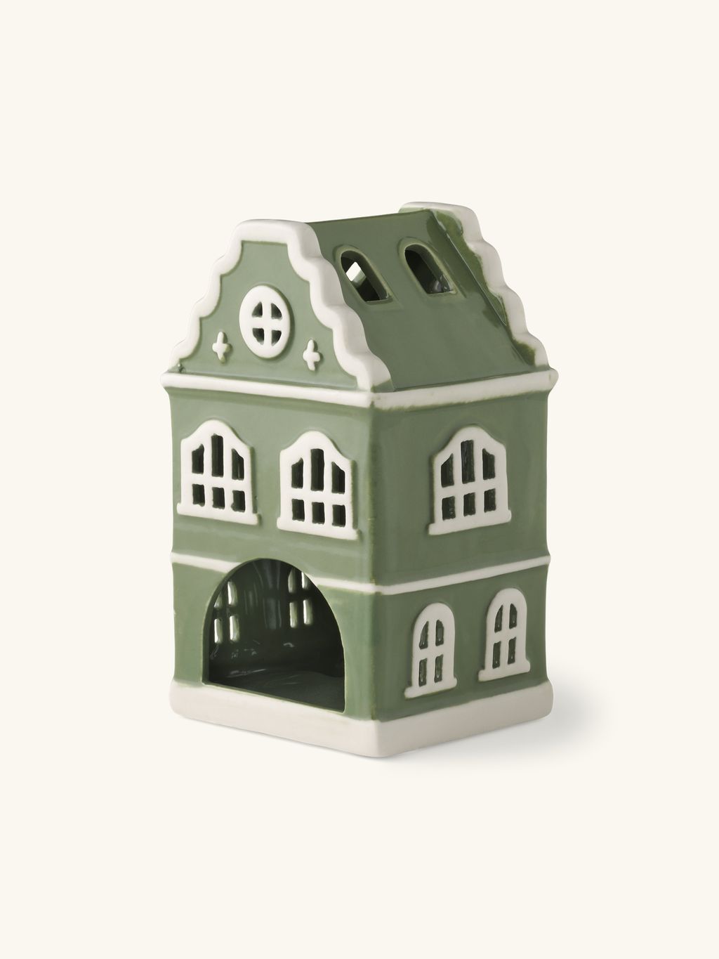 Teelichthalter-Haus | Porzellan. 16,2 cm