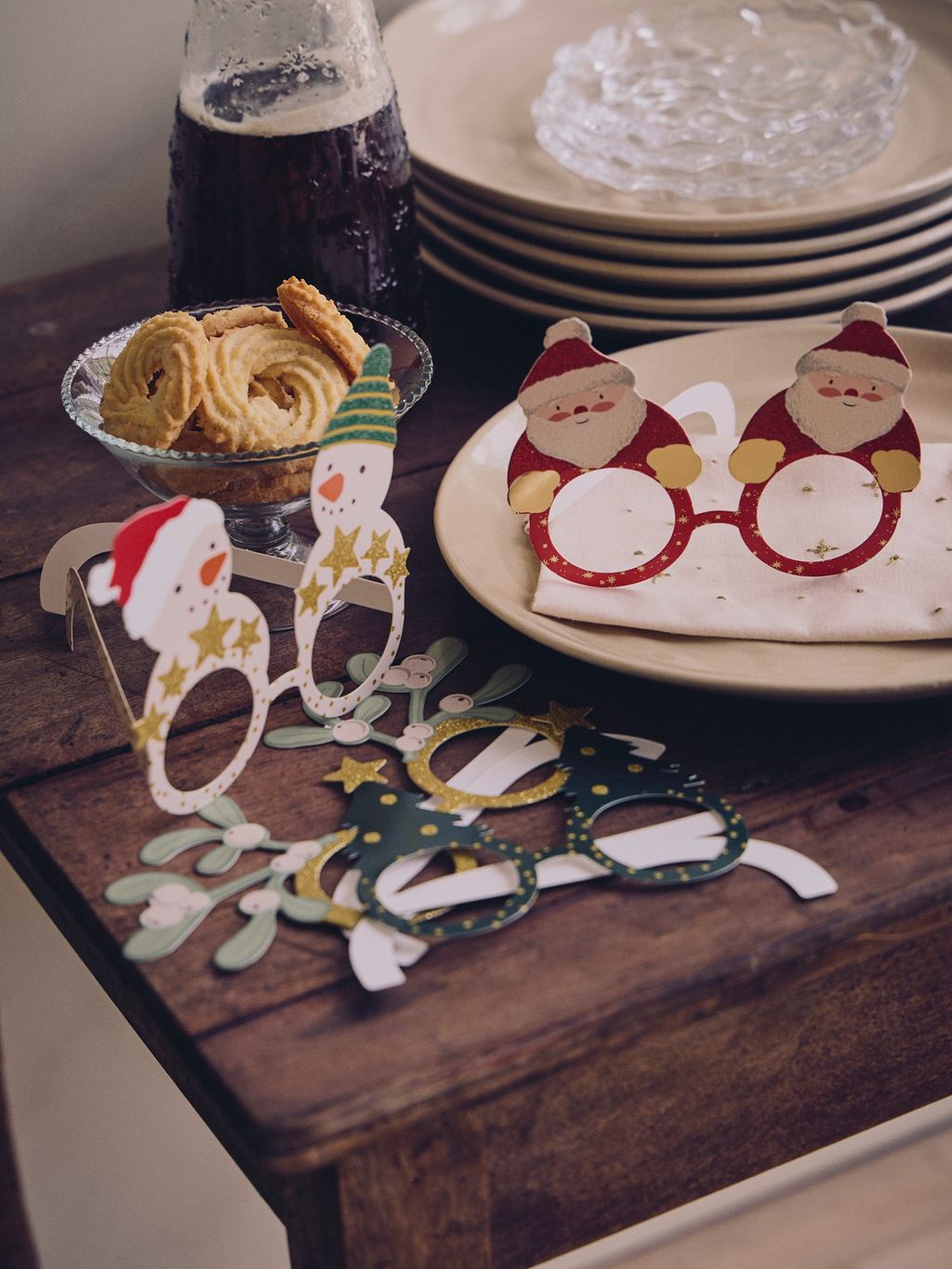 Lot De 9 Lunettes De Noël En Papier – Décoration Festive, Accessoires Photo | Pour Enfants Et Adultes | Motifs Père Noël, Flocons