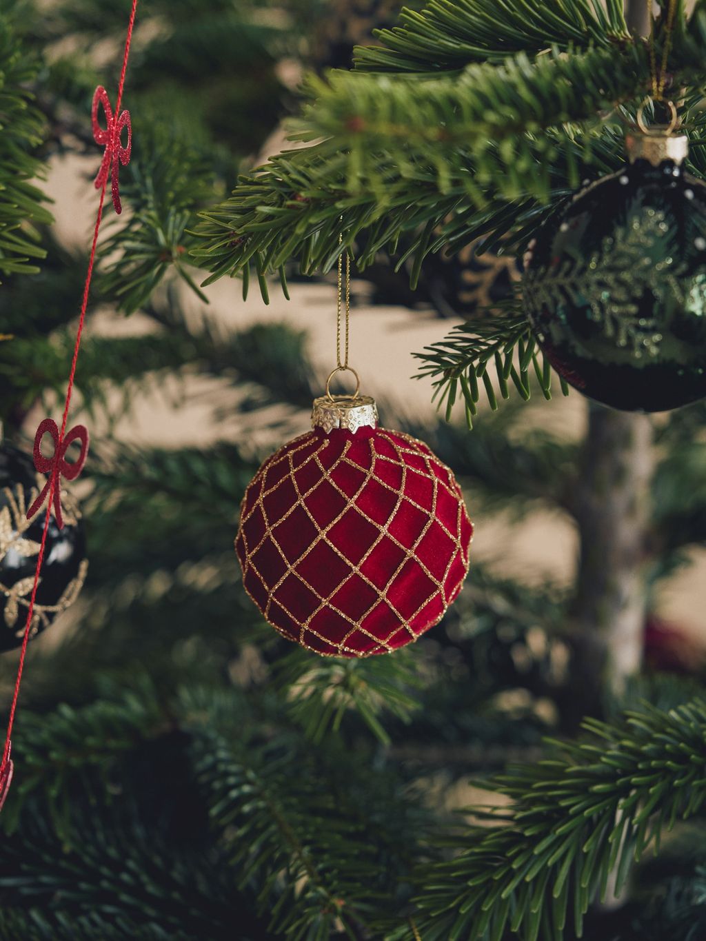 Boule de Noël | Verre. Ø7 cm. | Bordeaux