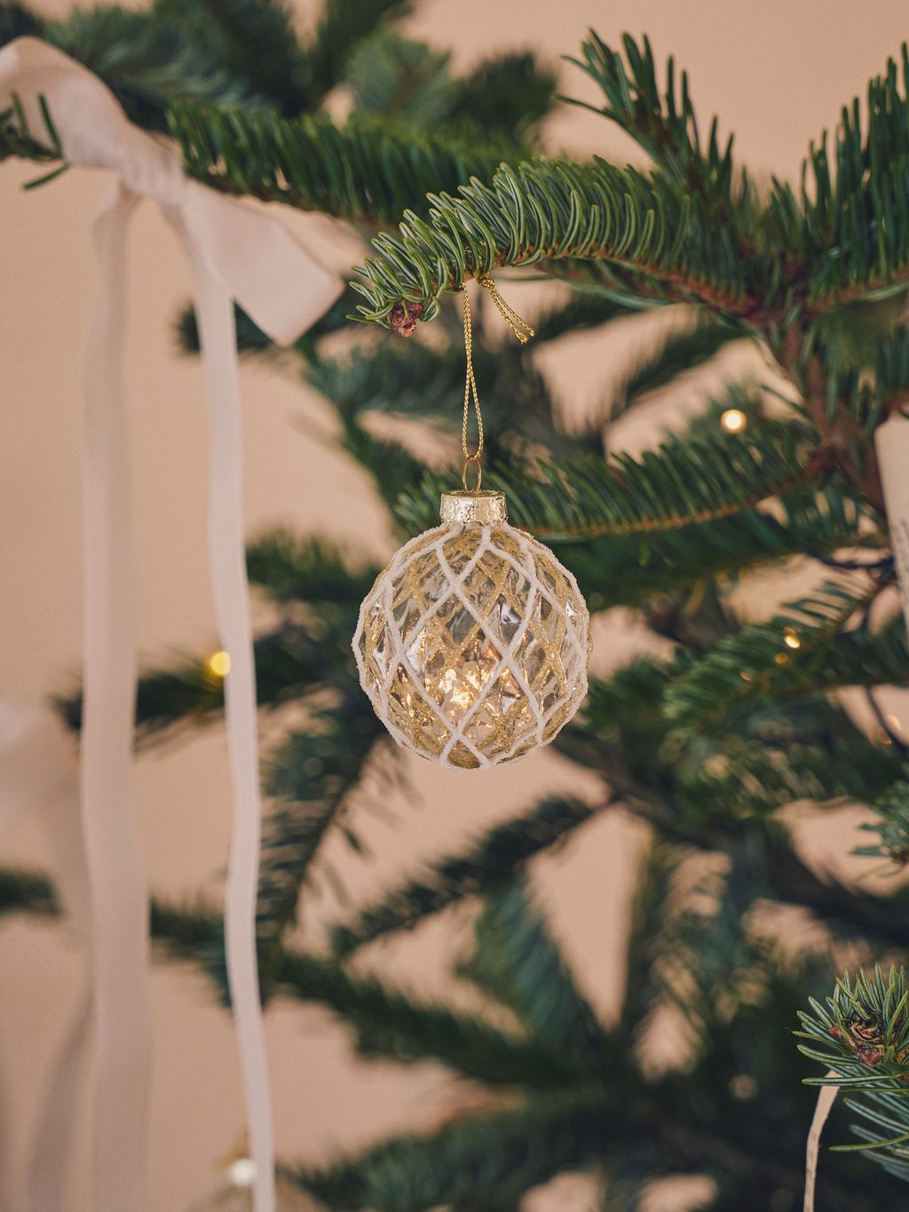 Boule de Noël | Verre. Ø6 cm. | Clear, Gold