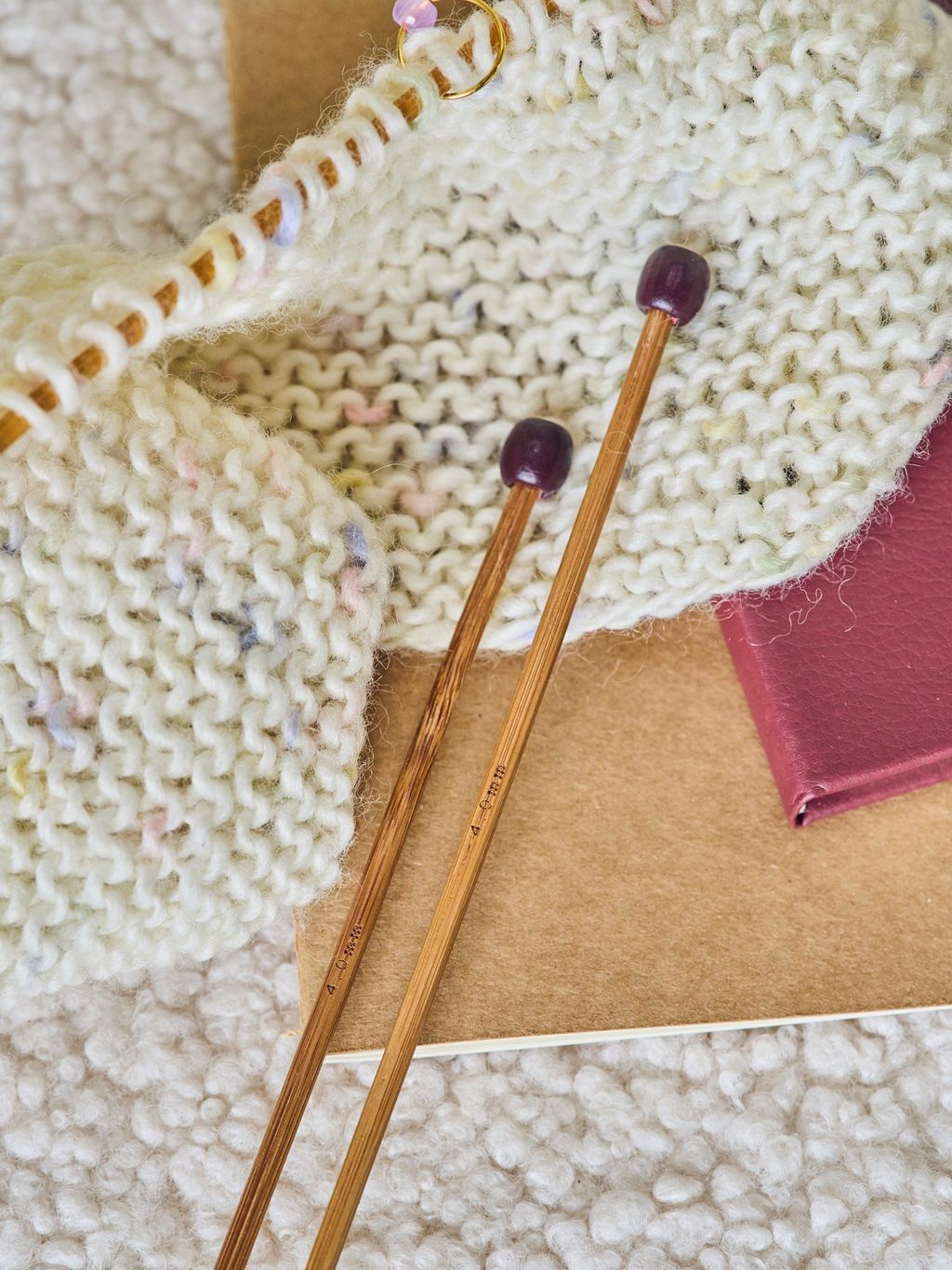 Stricknadeln 4 mm | Bambus. 4,0 mm x 35 cm. 2 Stk. | Dark Wood