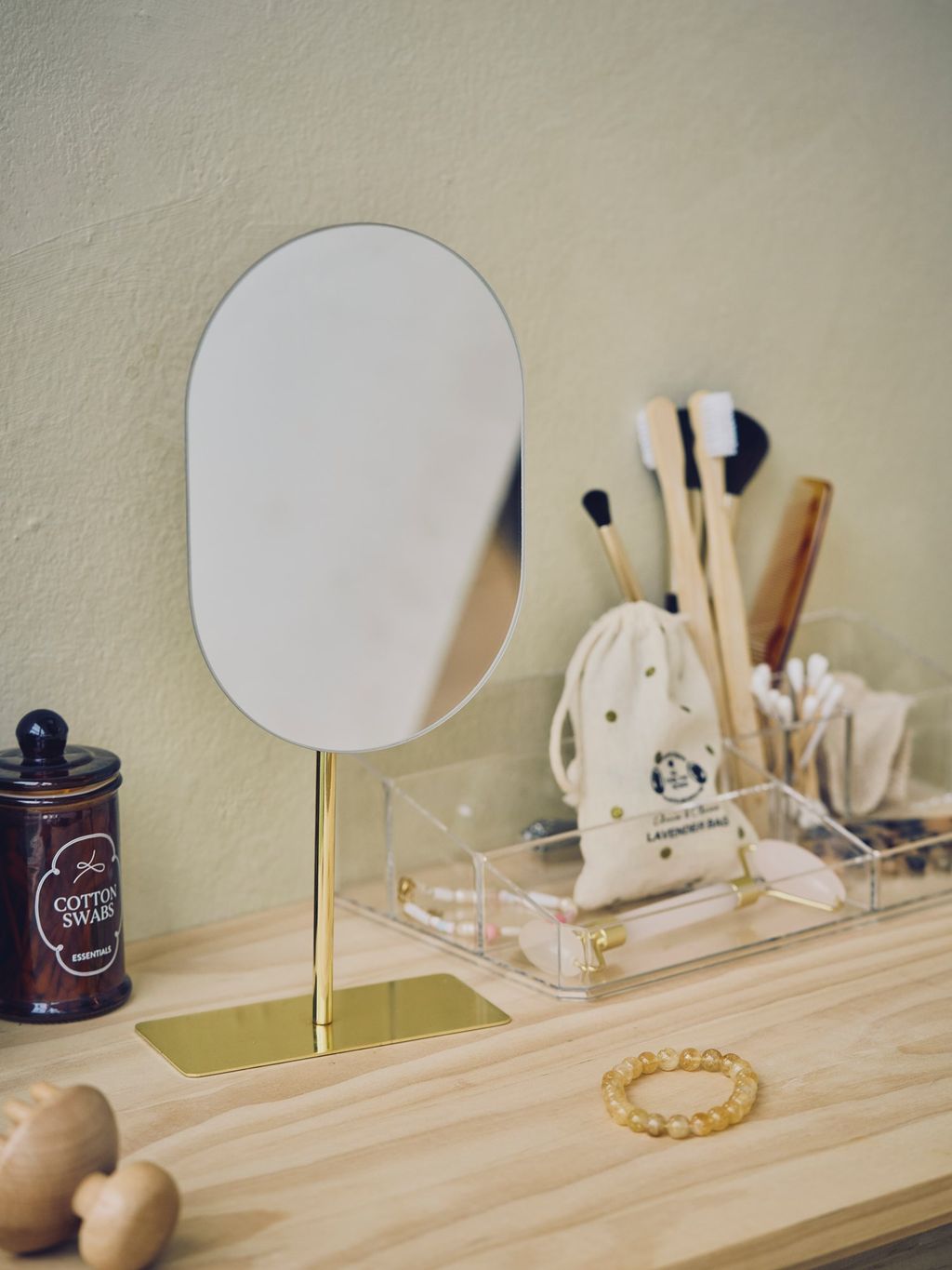 slim fit dress slacks Gold Vintage Dressing Table Mirror – Reclectic main image 0