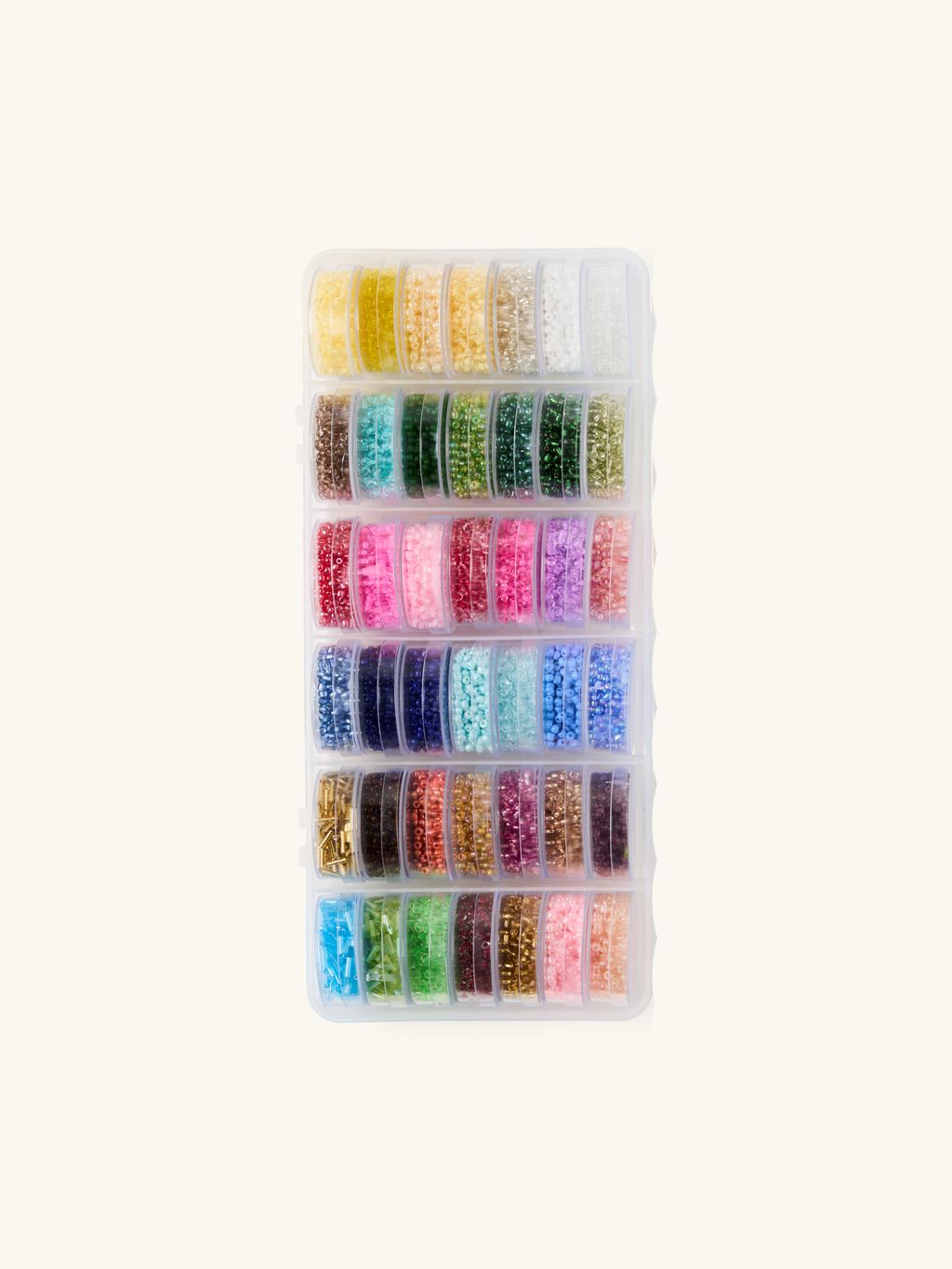 Set di 28.800 perline in vetro 24 colori mini perline con 6 aghi per