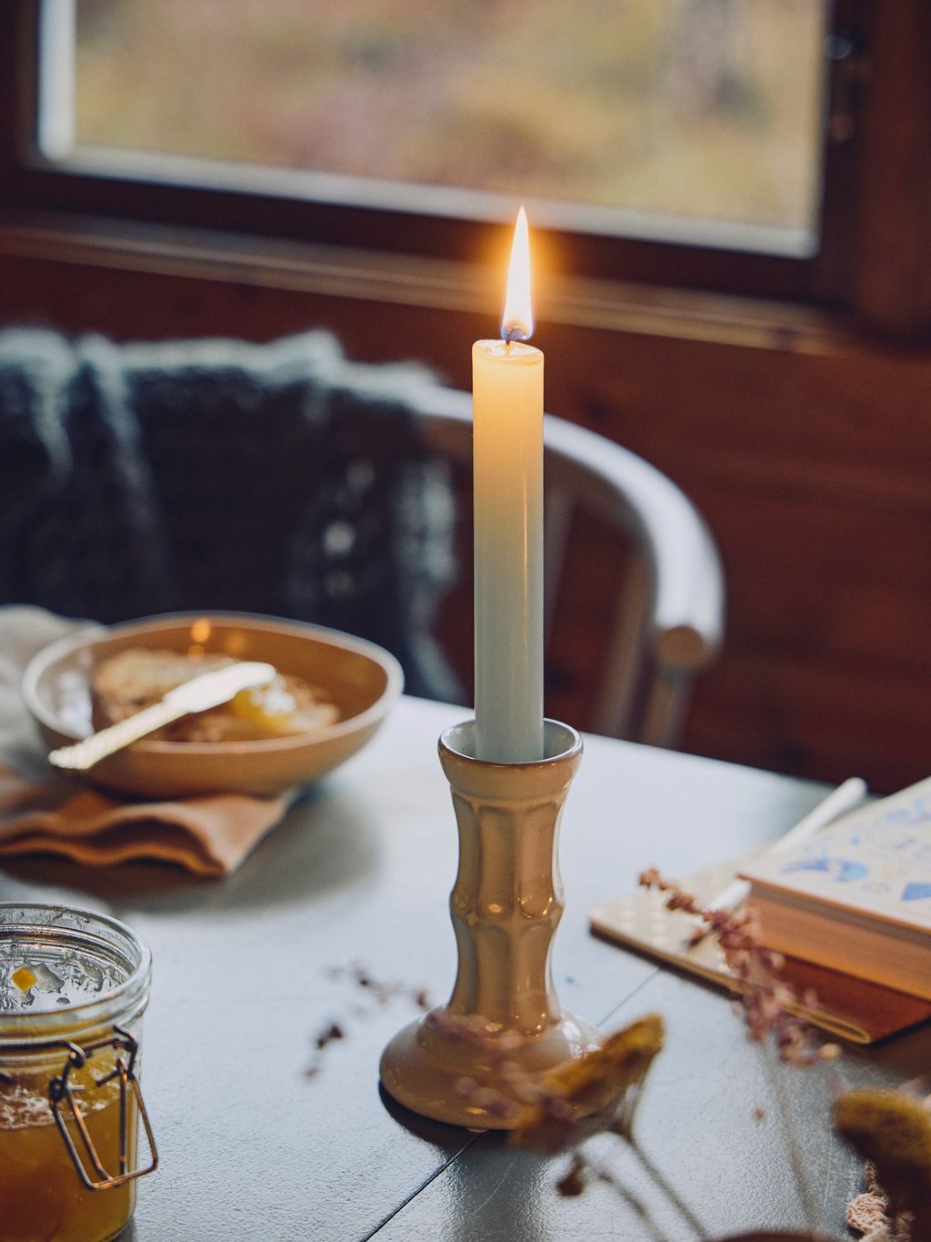 5 pz/set candele di cera paraffina durevole, stile pilastro con tremolante luce
