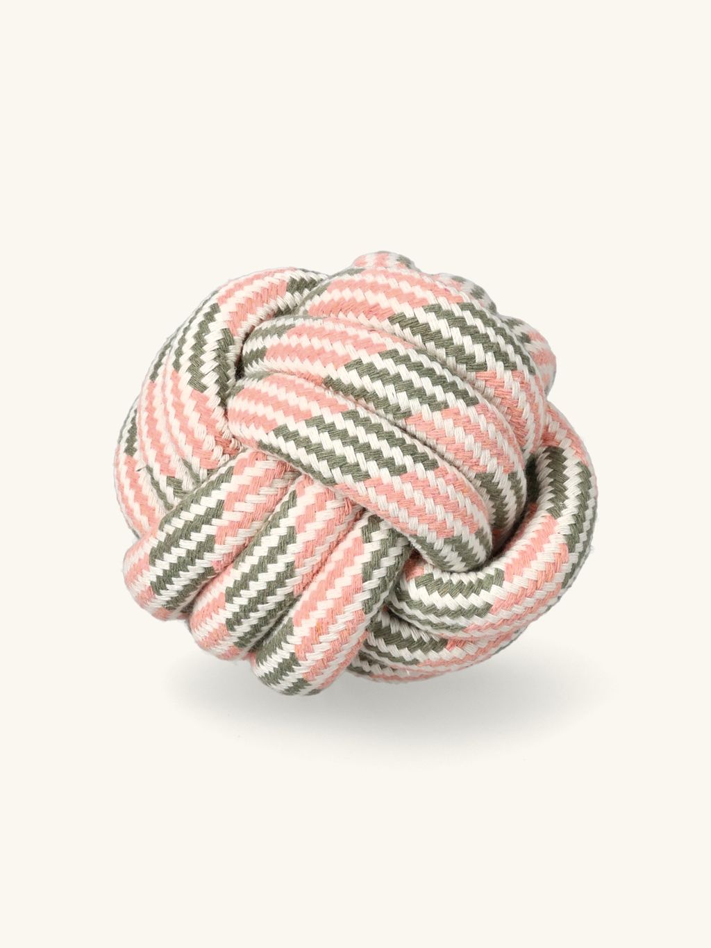 Hundespielzeug aus Seil mit Ball | 15 x 15 x 15 cm. | Off White