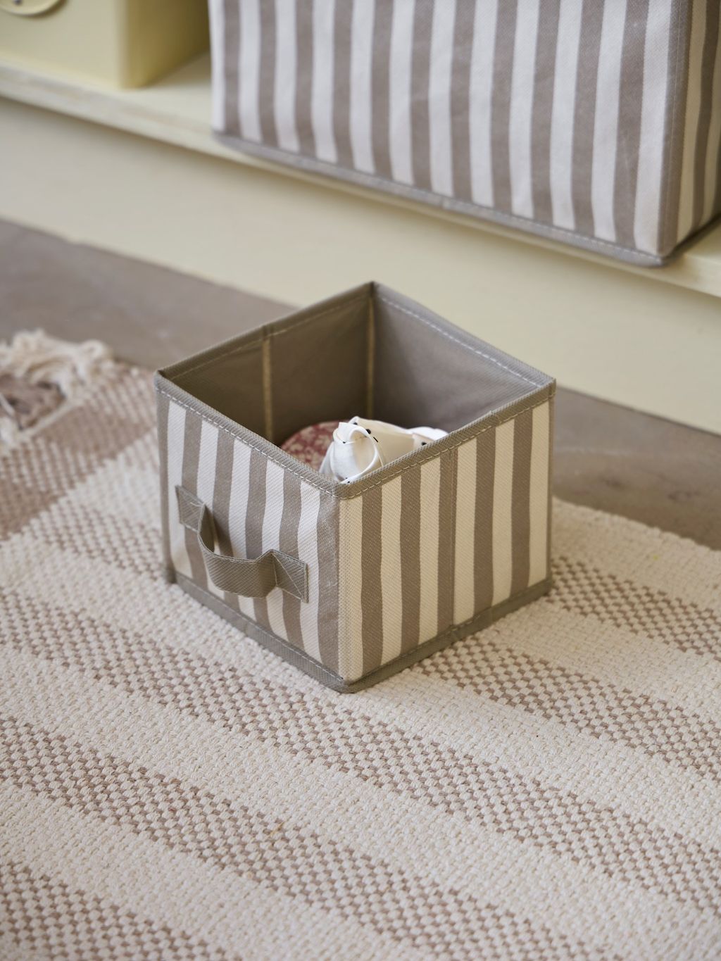 Textil-Aufbewahrungsbox mit Griff | Textil. 15 x 15 x 13 cm