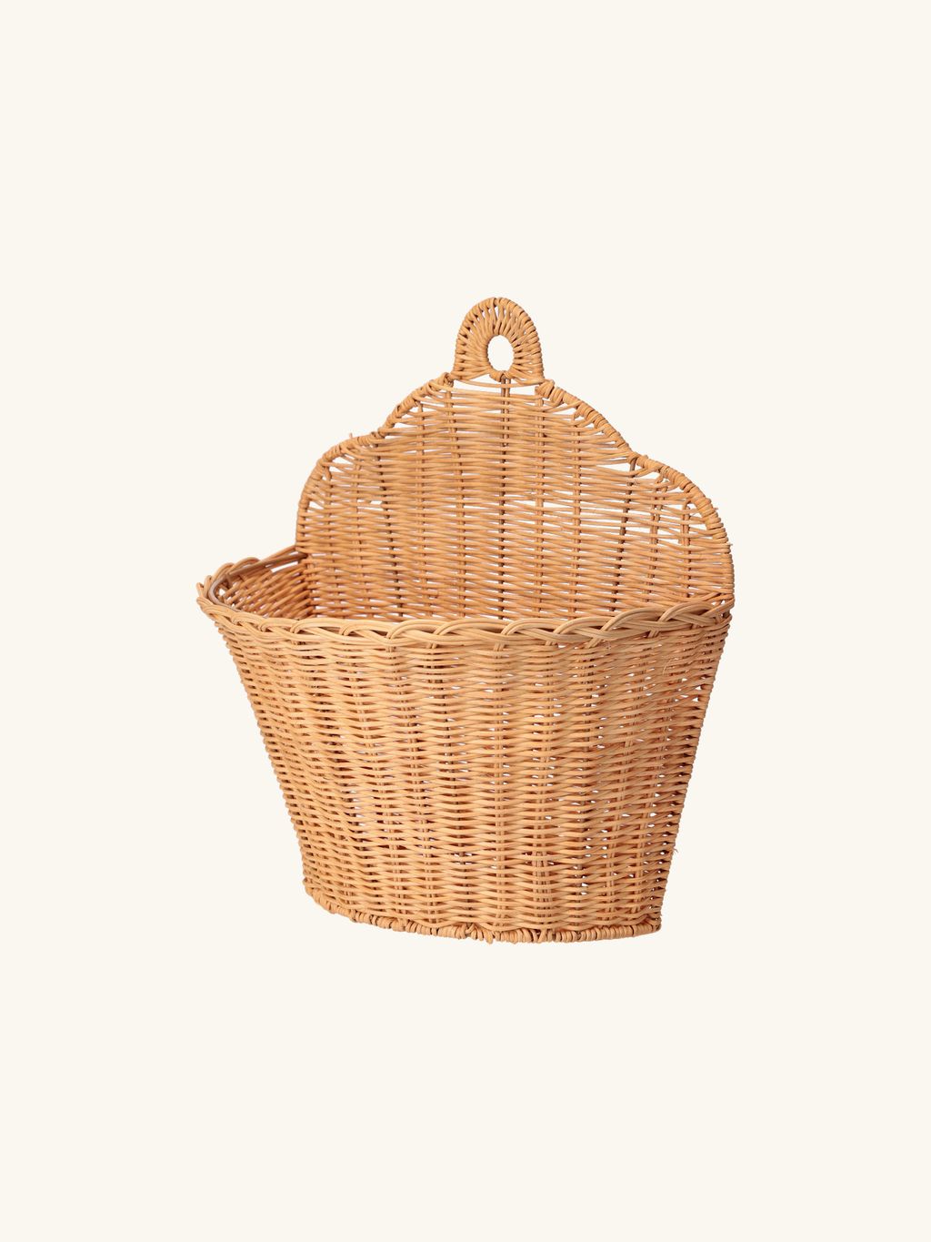 Wandkorb | Rattan/Eisen. 17 x 11 x 27 cm