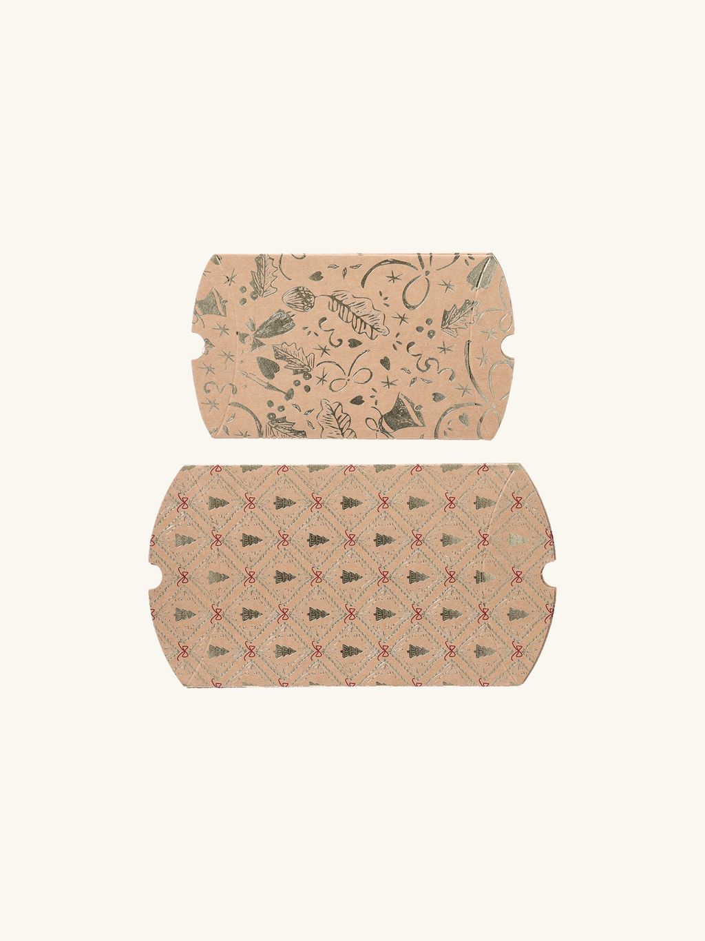 Gift box set | Recycled paper. 4 pcs. | Craft, Gold