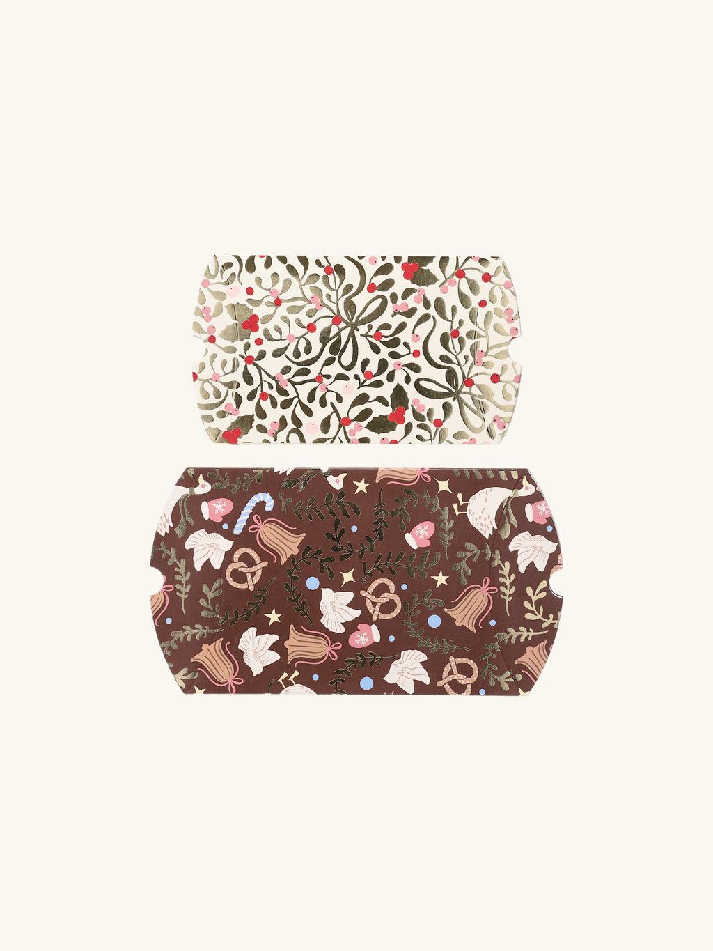 Gift box set | Recycled paper. 4 pcs. | Off White, Chocolate