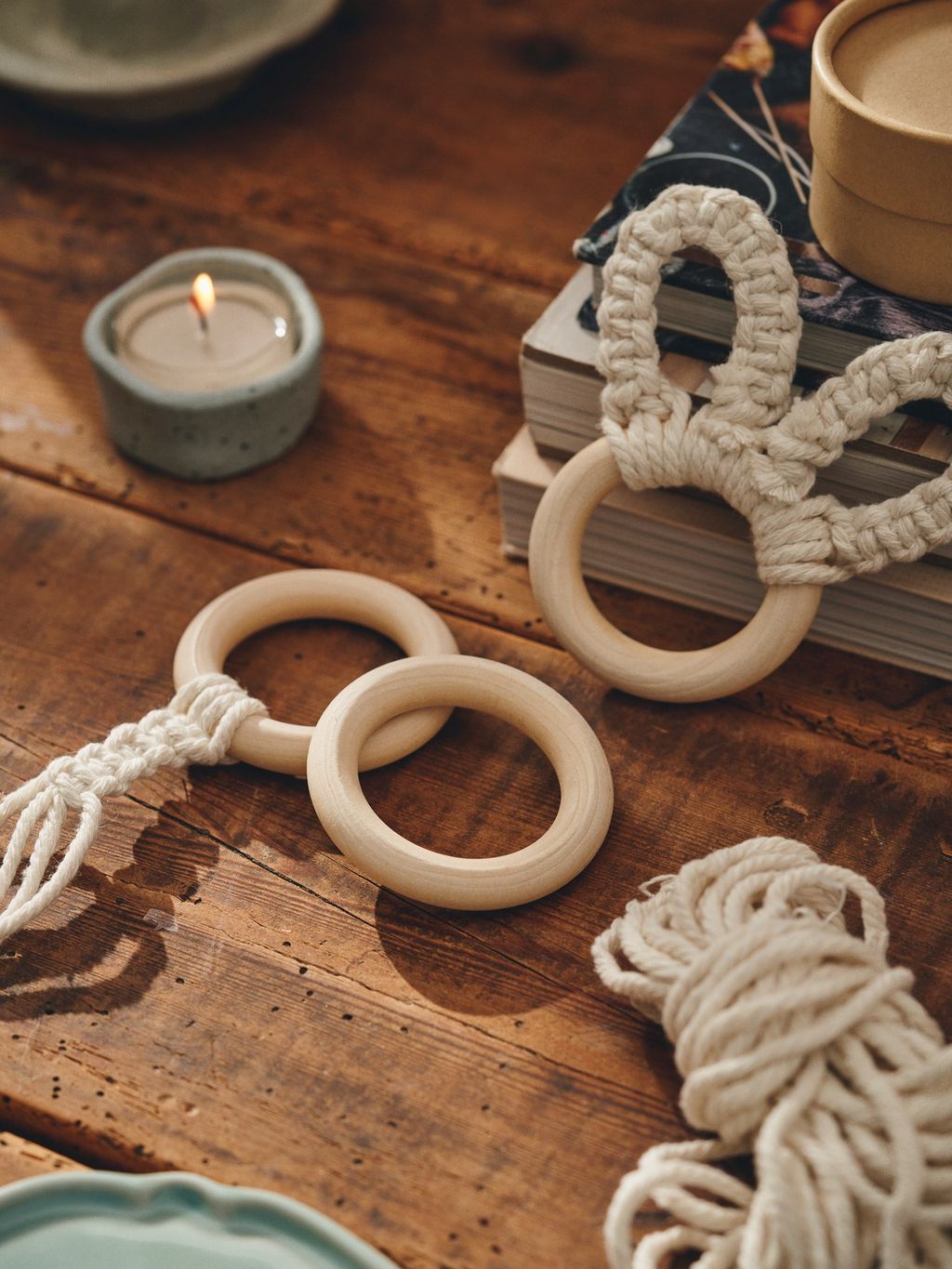 50 Anneaux En Bois Naturel 50mm - Pour Artisanat, DIY, Bijoux, Décoration