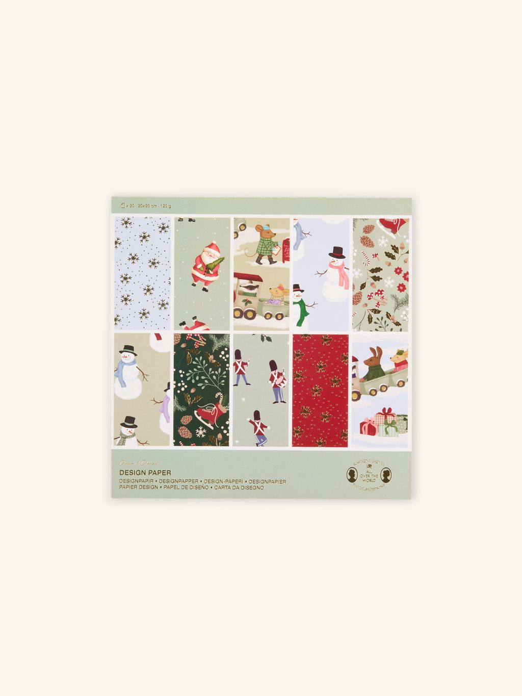 Design paper 20 x 20 cm 20 sheets Dusty Green Design paper 20 x 20 cm 20 sheets Dusty Green