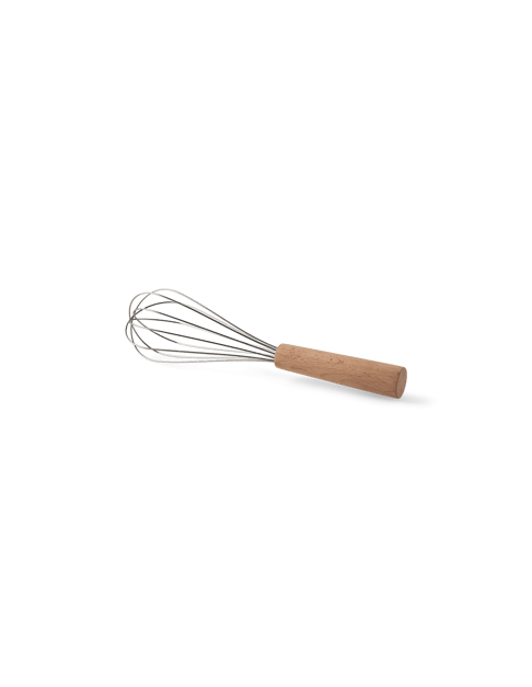 Fouet de cuisine | Acier inoxydable/bois de hêtre. 28 cm. | Nature
