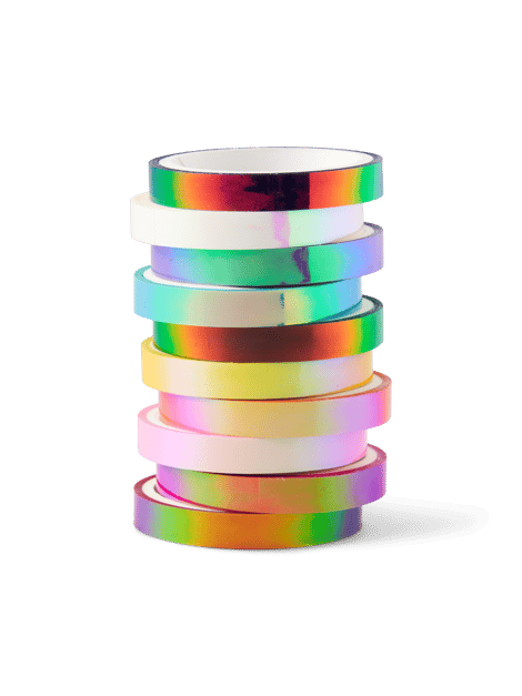 Decorative tape set | Paper/polypropylene. 6 mm x 3 m. 10 pcs. | Multi