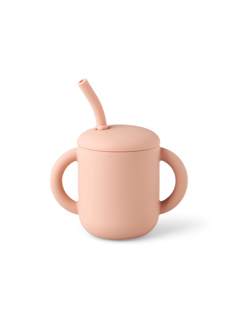 Personalisierter Silikon Trinklernbecher Mit Strohhalm - Auslaufsicher