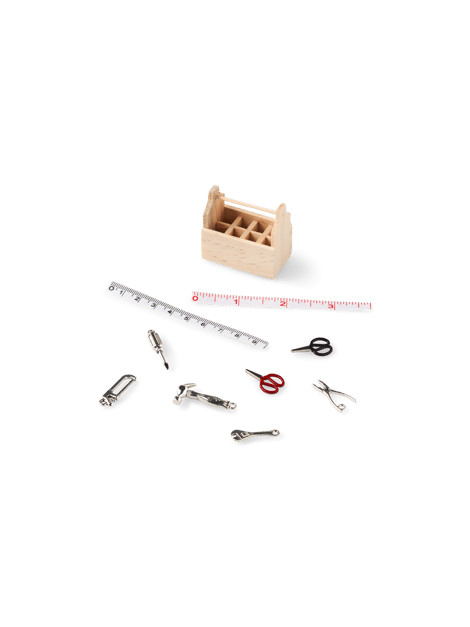 Mini toolbox with tools | 10 pcs. | Light wood