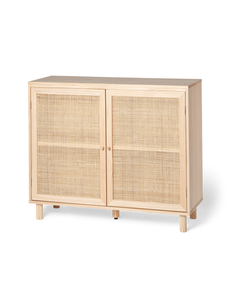 Armoire | Bois de pin/rotin. 95 x 35 x 80 cm. | Light wood
