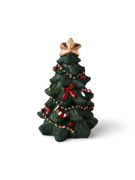 Sapin décoratif | Polyrésine. Ø5,7 x 8,8 cm. | Dark Green, Red