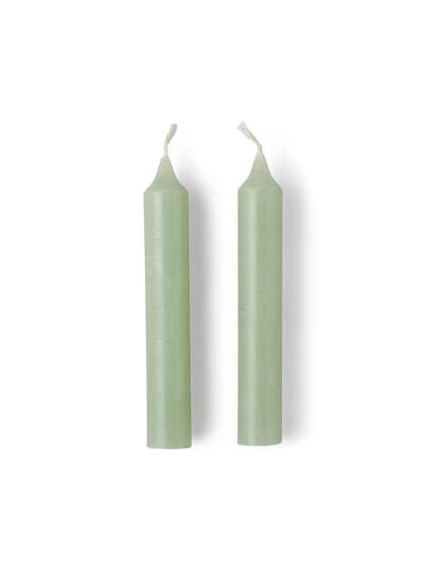 Bougies | Paraffine/coton. Ø2,2 x 14 cm. Lot de 2. | Dusty Green