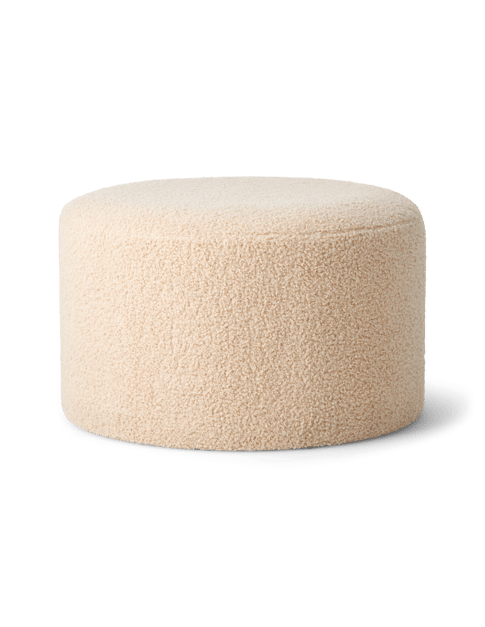 Pouf en tissu tout doux | Polyester. 30 x 50 cm. | Off White
