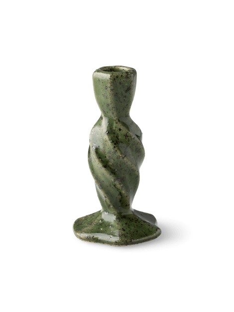 Bougeoir | Grès. 7.7 x 7.3 x 14.1 cm. | Moss Green