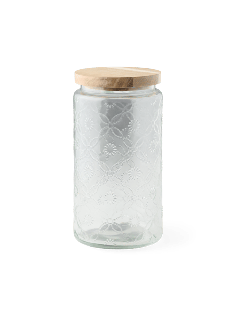 Bocal avec couvercle | Verre/bois d’acacia. 2000 ml. | Clear