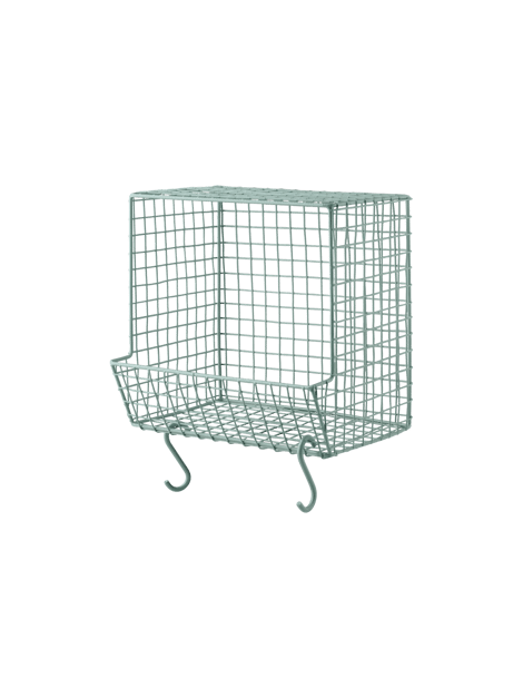 Panier de rangement mural | Fer. 22 x 18 x 22 cm. | Moss Green