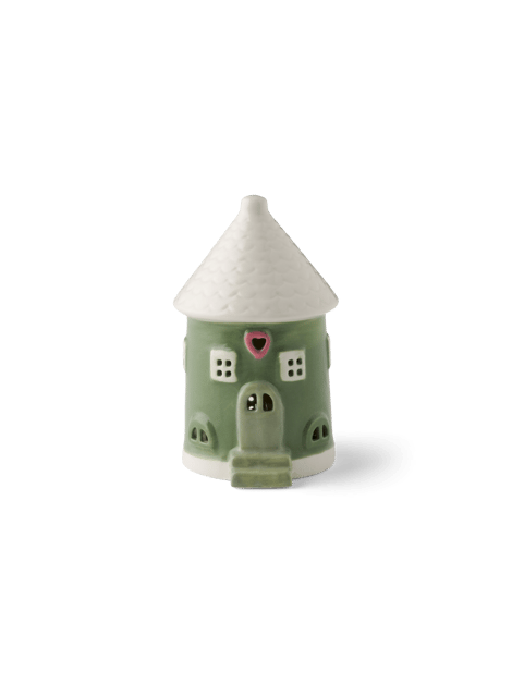 Maison LED | Porcelaine. 9,8 cm. | Moss Green