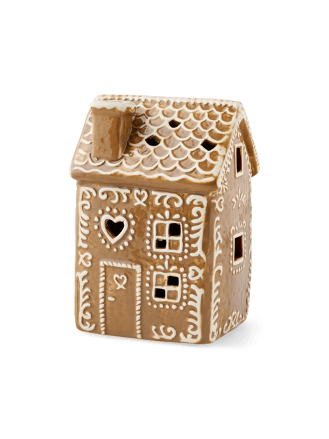 Maison en pain d'épices LED | Grès. 15 cm. | Light Brown