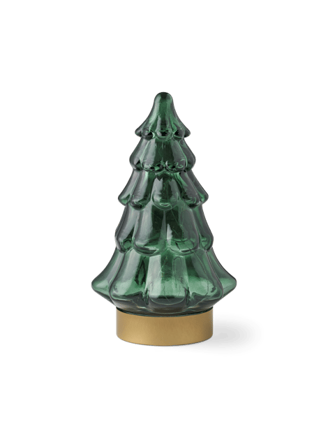 LED tree | Glass/iron. 17.5 cm. | Dark Green