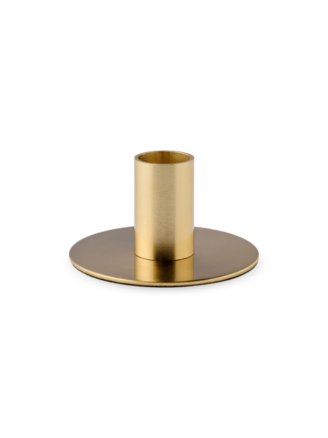 Candleholder | Metal. Ø8 x 4 cm. | Gold