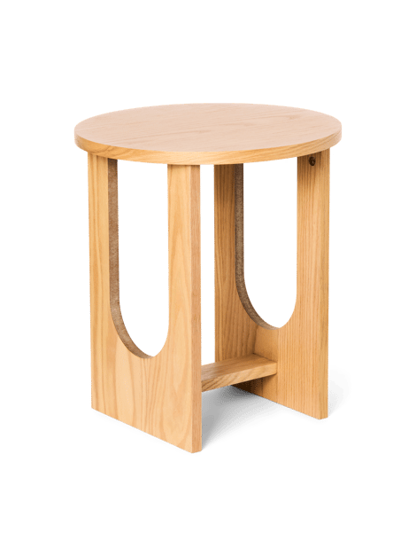 Table d’appoint | MDF/placage de chêne. Ø40 x 45 cm. | Nature