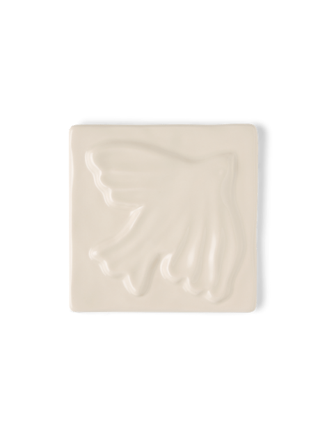 Décoration murale oiseau | Céramique. 10 x 10 cm. | Off White