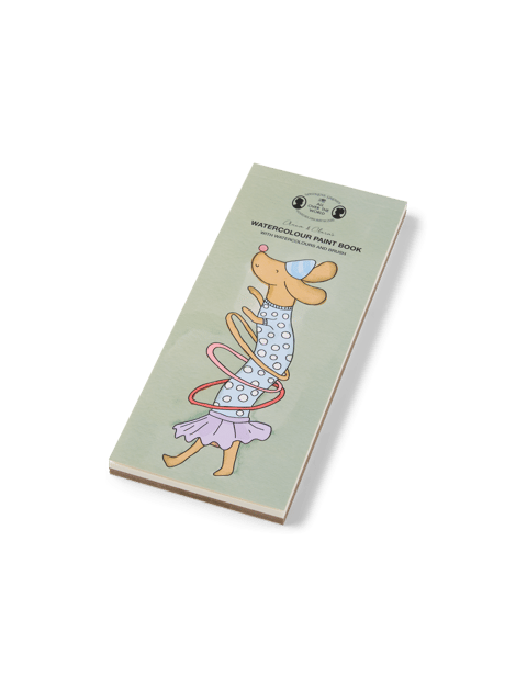 Livre de peinture aquarelle | Papier. 19 x 8 cm. 1 pinceau/6 couleurs. | Moss Green