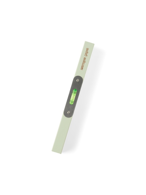 Timber Level Ruler Level ruler | Iron/beech wood. 20 x 3 x 1.5 cm. | Olive Green