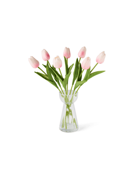 Tulipes artificielles | 32 cm. Lot de 7. | Rose