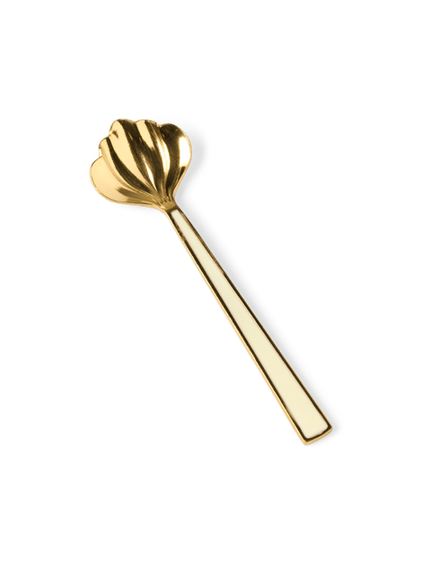 Cuillère en forme de fleur | Acier inoxydable. 12,1 cm. | Light Olive, Gold